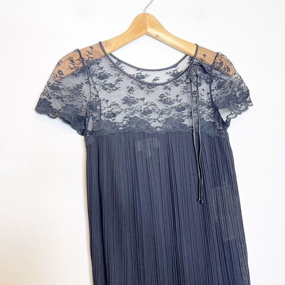 NEW Vintage Small Ralph Montenero Black Satin Night Gown Peignoir Neiman Marcus - Picture 3 of 7